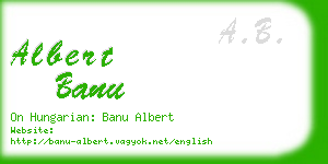 albert banu business card